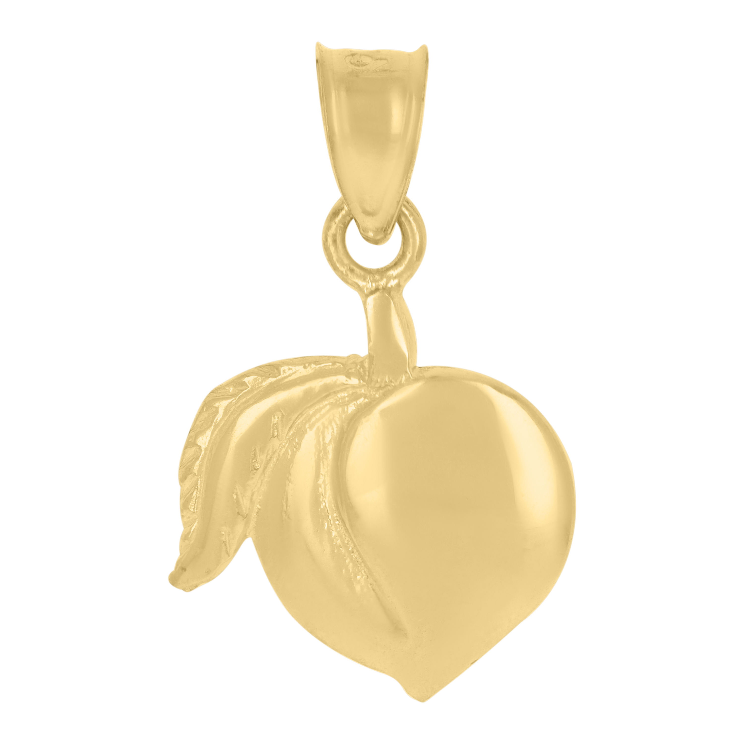 10kt 10k Yellow Gold Womens Peach Fruit Charm Pendant